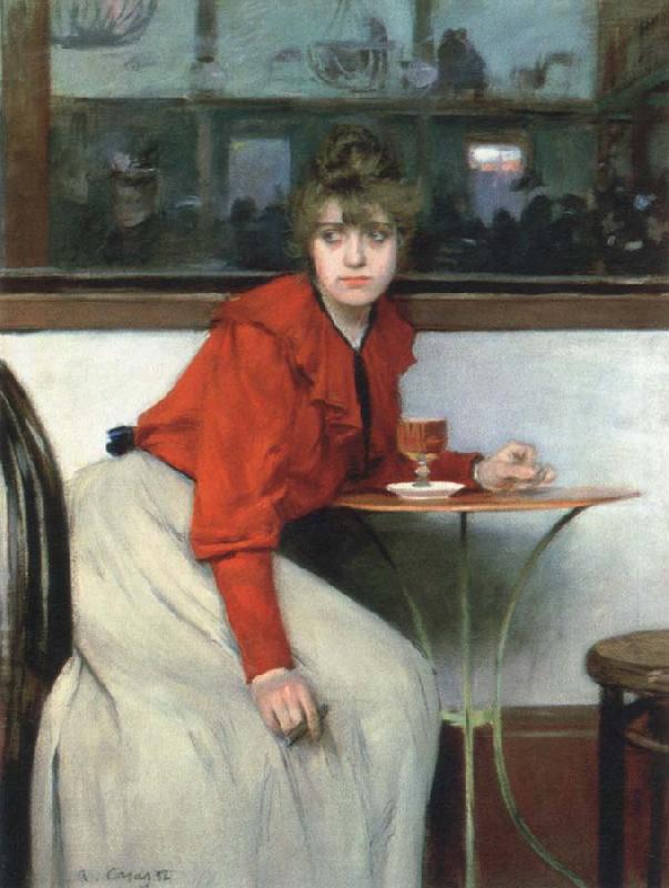 Ramon Casas chica in a bar oil painting image
